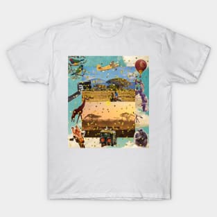 Maximalist Safari Collage: A Wild Symphony T-Shirt